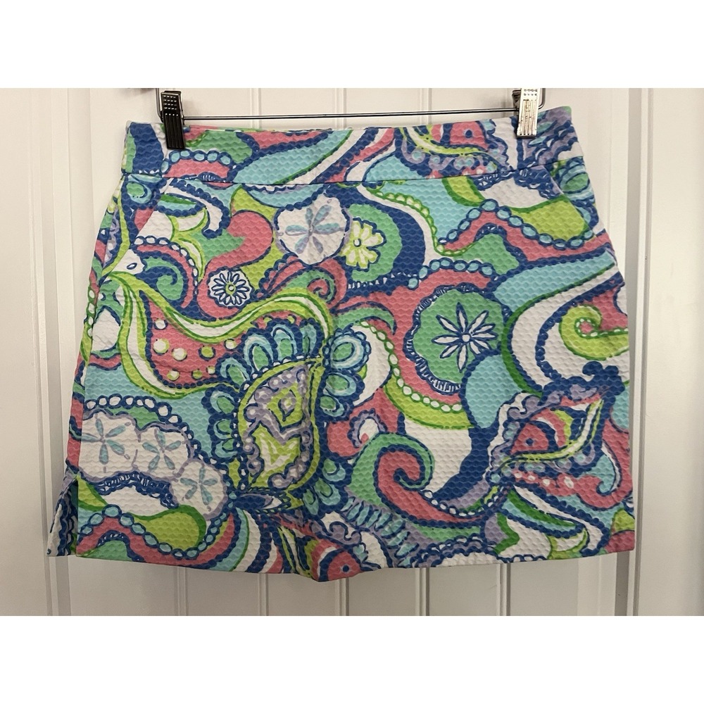 Lilly Pulitzer Skort Womens 10 Paisley Floral Textured Summer Preppy 755